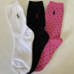 POLO ポロラルフローレンのレディース用ソックス3足セット新品22-24cm