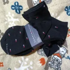 【送料無料】TOMMY HILFIGER ブラックソックス 3足セット
