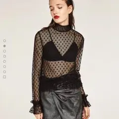 ZARA シースルードットトップス snidel リリーブラウン系