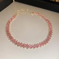 ネックレス ピンク クリスタル 約40cmのサムネイル