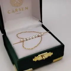 「本真珠 アコヤ真珠 イヤリング 3連 3mm イヤーチェーン K18」