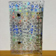 クリアシール帳　A6サイズ リングバインダー リフィル20枚入り　レーザー星柄