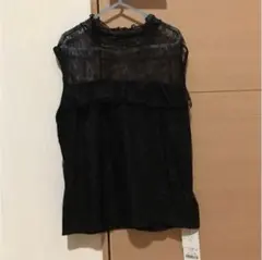 WEGO レースハイネックフリルT 新品　ブラック