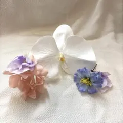 胡蝶蘭◇ヘッドパーツ◇髪飾り◇前撮り◇結婚式◇成人式◇卒業式◇ウェディング