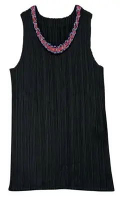 最終価格♡プリーツプリーズ　ノースリーブトップス プリーツプリーズPLEATS PLEASE バイカラーミストプリーツ