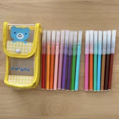 【まとめ売り】カラーペン2種類 16本 クマデザインケース付き