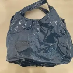 アニエス・ベー　光沢のあるダークブルー ハンドバッグ