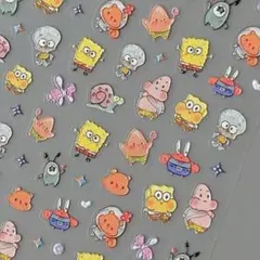 スポンジボブ　ネイルシール　キャラクターネイル