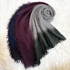 美品☆ファリエロ サルティ カシミヤ シルク 正方形 大判ストール 千鳥格子