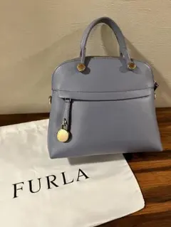 FURLA パイパーS ライトブルー　美品　希少カラー