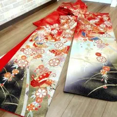 蝶柄の逸品&最上級の品質【正絹 和装 着物 振袖 留袖 和装 訪問着 黒留袖】