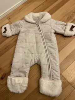 petit main ファー付きアウター ジャンプスーツ70