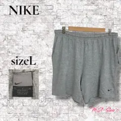 NIKE ナイキ スウェットショーツ グレー USA製 ワンポイントロゴ入り L