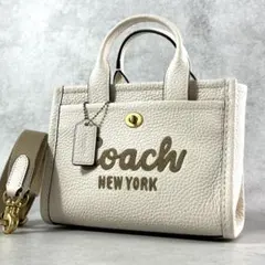 Coach カーゴトート 20 トートバッグ 2way ホワイトレザー
