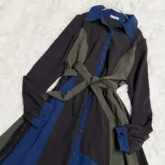 axes femme アクシーズファム レース切替配色ワンピース