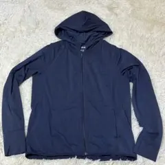 ユニクロUNIQLOエアリズム　ジップアップパーカー　ネイビー　大きいサイズXL