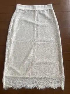 新品　入学式　レースタイトスカート ホワイト　女　スカート
