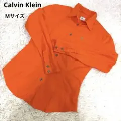 【クリーニング済】極美品✨Calvin Klein オレンジ 長袖シャツ