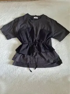 earth music&ecology ダークグレー半袖チュニック