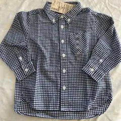 【新品未使用】MUJI 無印良品　ボタンダウンシャツ　長袖　チェック　100㎝