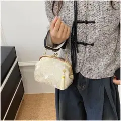 コンパクトバッグ　和モダン　結婚式　パーティー　上品　がま口　新年会　成人式