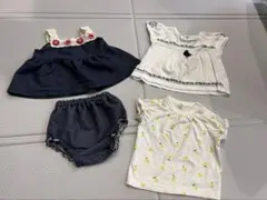ベビー服 4点セット　半袖　女の子　Tシャツ　パンツ　70 ベビー服