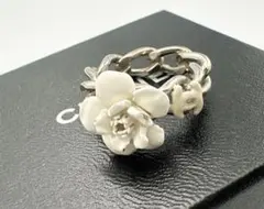 CHANEL シャネル　ココマーク　カメリア　ホワイト　チェーン　04P リングのサムネイル