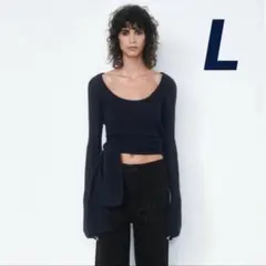 ZARA ウール アルパカブランド ノットセーター L 2WAY