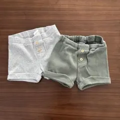 H&M オーガニックコットン ハーフパンツ2枚セット 半ズボン　80cm