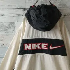 希少サイズ☆90s ナイキ 両面刺繍 ハーフジップ ナイロンジャケット 3L