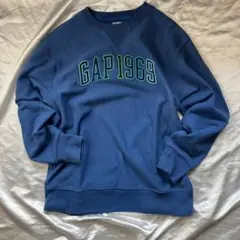 90sビンテージ　GAP 1969 スウェットシャツ S 青　銀タグ