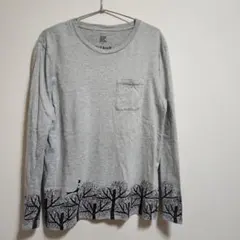 グラニフプリント長袖TシャツSグレーgraniphロンT胸ポケットのサムネイル