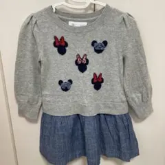 【美品】babyGAP Disney ミニー刺繍 ワンピース 90サイズ