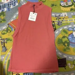 【新品タグ付】ZARA リブ編み ノースリーブトップス S オレンジ