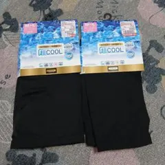超COOL吸水速乾 ブラック3分丈スパッツ 2枚セット M-L