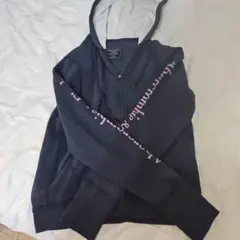 Abercrombie & Fitch ジップアップパーカー ネイビー XSのサムネイル