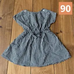 美品　セラフ　チェック柄ワンピース　90サイズ