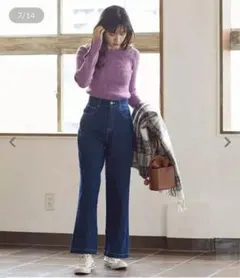 【神戸レタス】　バックレースアップ　フレアデニム　ブーツカット　通年　Sのサムネイル