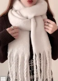 【新品未開封】GRL 起毛フェイクウールフリンジボリュームマフラー fo1250