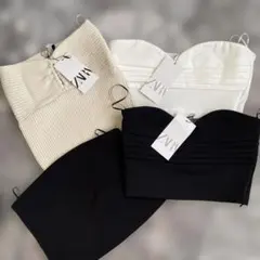 ZARA ビスチェ 4点セット ホワイト ブラック アイボリー