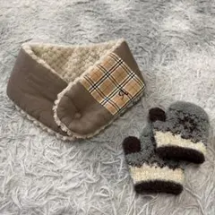 子供服 まとめ売り/マフラー ネックウォーマー/ミトン 手袋/刺繍 A/防寒