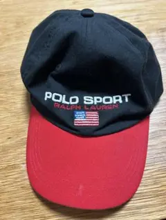 Polo Sport キャップ 黒 赤