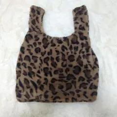 ヒョウ柄ファー ハンドバッグ