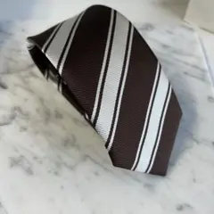 【新品】ブラウン×白レジメンストライプ