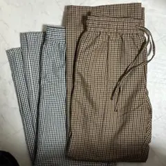 GU 　チェックパンツ 千鳥柄　2色セット