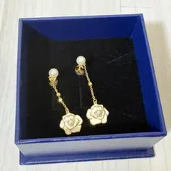 YINCHIE 両耳ピアス 金属アレルギー対応 バラロングピアス 箱クロス付き