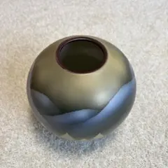 【希少・新品未使用】九谷焼 吉臣 花瓶 金彩山景 共箱付