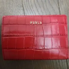3月8日22時までの価格新品未使用FURLA クロコダイル型押し 二つ折り財布