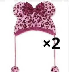 ミニーマウス ヒョウ柄　豹柄　レオパードファンキャップ