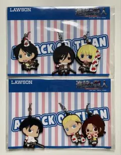 進撃の巨人 ローソン 当選品 ちみキャラ ラバーストラップ リヴァイ エルヴィン